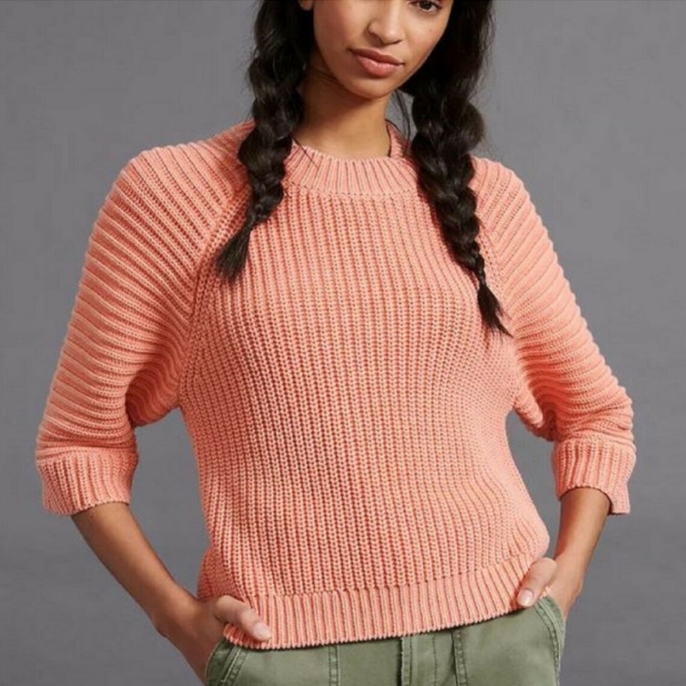 Anthropologie Maeve‎ Mackenzie Sweater in Coral XS